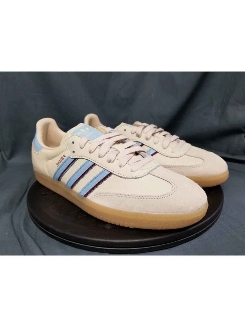 Adidas Samba OG Wonder White Clear Sky Shadow Red JS5041 Men's Size 9 NEW NO BOX